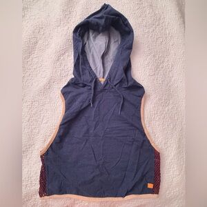 Spiritual Gangster - Sleeveless Hooded Tank Top - Navy - Size Medium